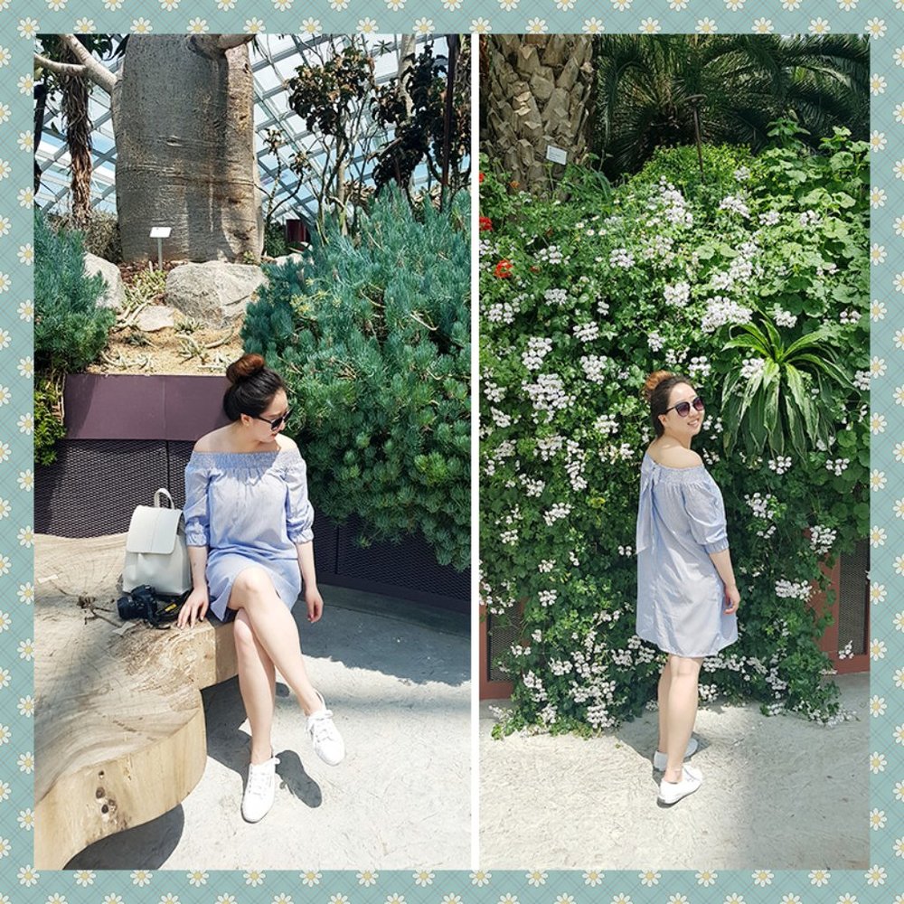 3/$30 - Striped Off-The-Shoulder‎ Bow Dress